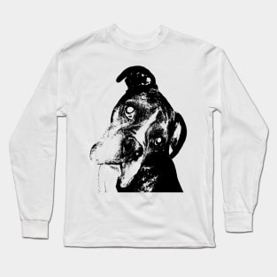 Black and White Boxer Long Sleeve T-Shirt